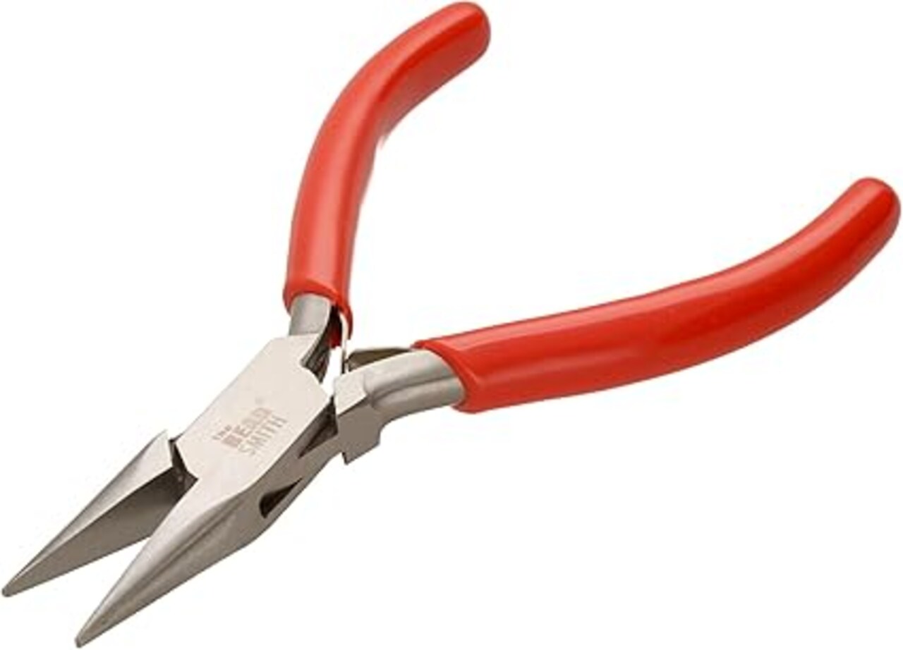 The Beadsmith Micro Chain Nose Pliers - Economy Pliers - 4.5 Inches (114 mm) Precision Tool with Spring Action Handle for Jewelry Making, DIY Projects, and Crafting
